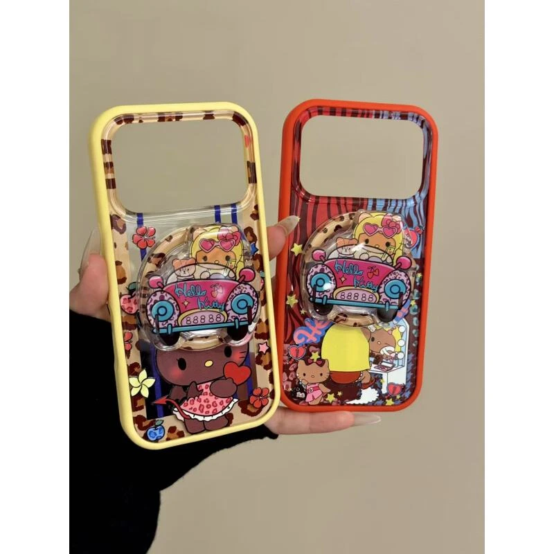 甜酷风豹纹围边恶魔猫咪磁吸适用ihone17promax苹果手机壳二合一