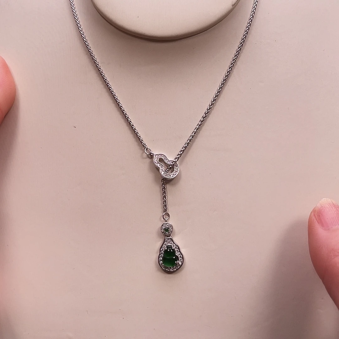 翡翠银S925镶嵌颈饰