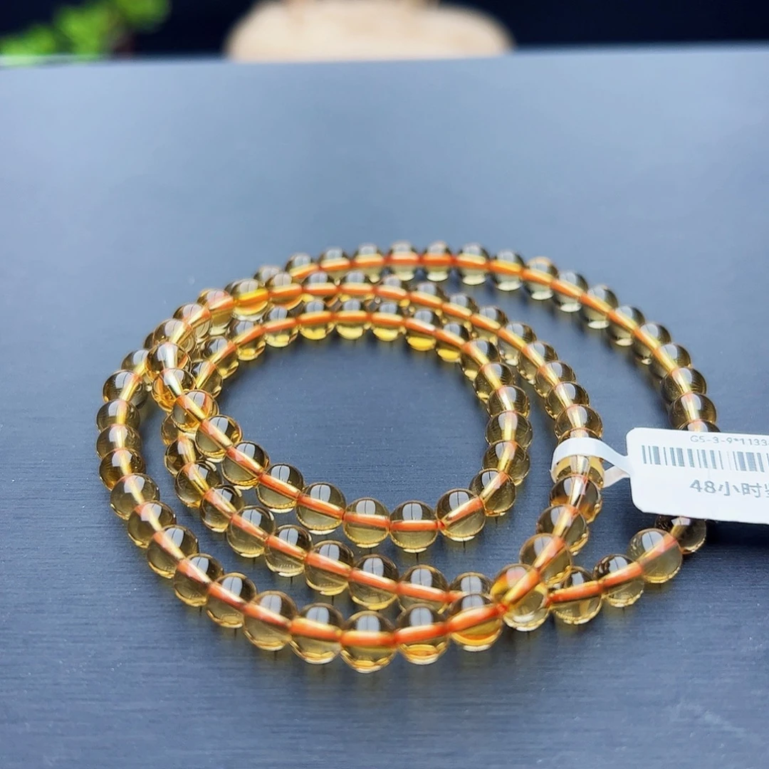 未镶嵌水晶手链黄水晶5.8mm25.35