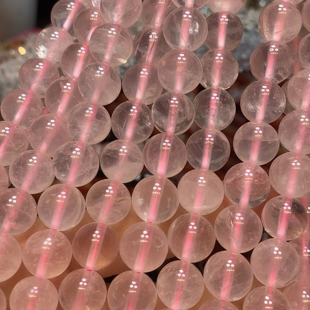玛瑙/玉髓未镶嵌珠宝半成品12mm六芒星马粉水晶一条