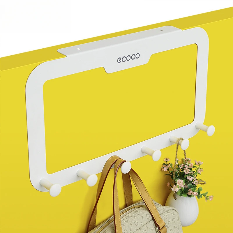 门后挂钩免打孔壁挂无痕衣帽架柜顶隐形衣钩六连勾门后挂衣服架子