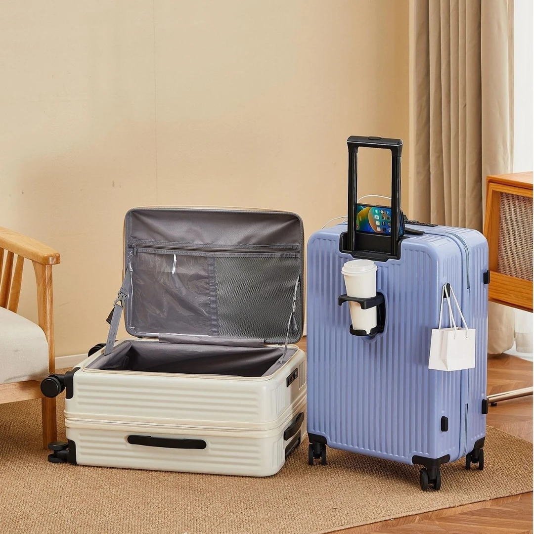 新款24寸多功能侧开口大容量26抗摔拉链拉杆箱商务便捷旅行密码箱