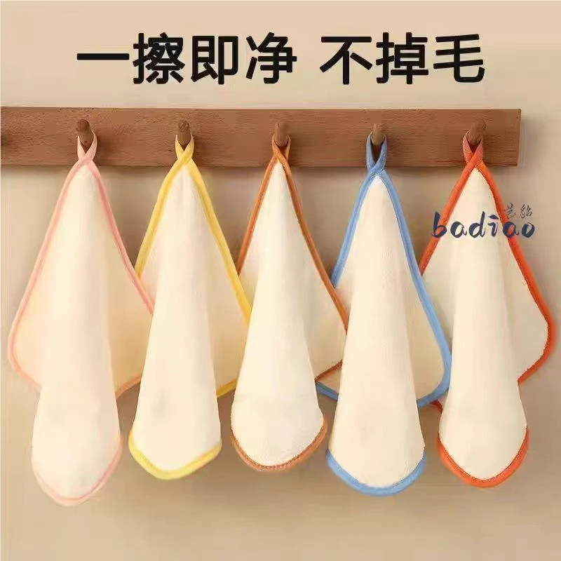 【到手8条】加厚短绒吸水方巾带挂绳 颜色随机发