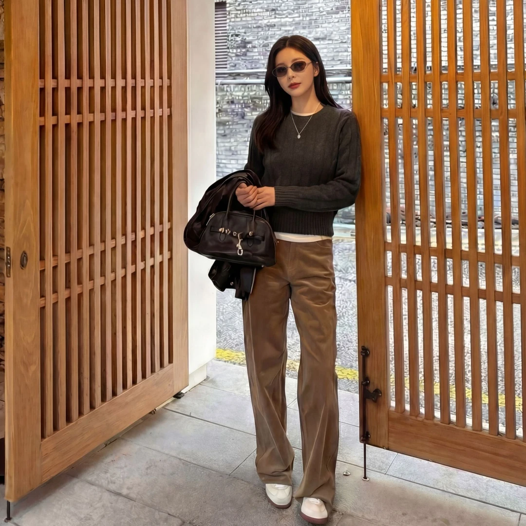 CocoHerben厚款冬季宽松型通勤毛针织衫纯色上衣HBA232