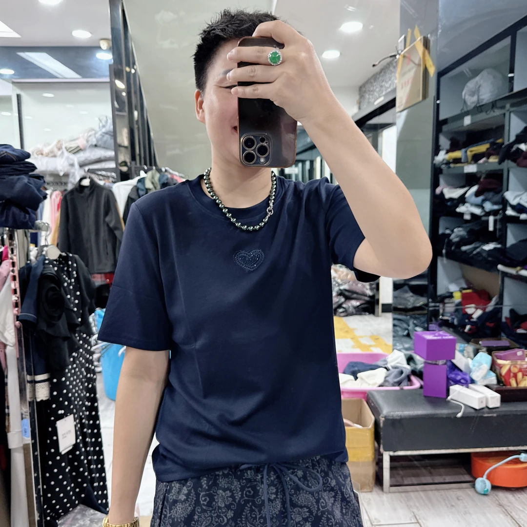秋装夏日穿热卖3色空气棉爱心上衣6605欧美