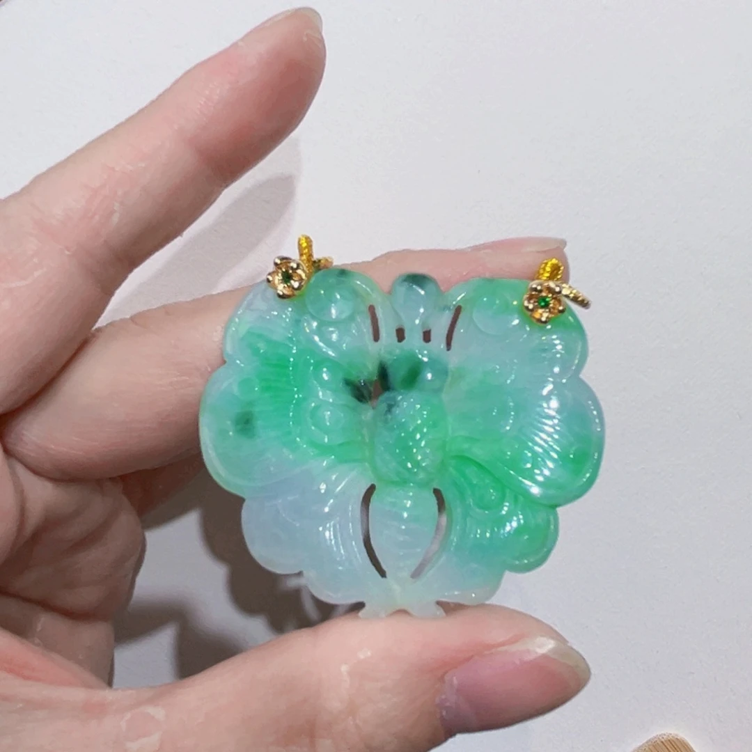 翡翠未镶嵌吊坠(赠链)代编织