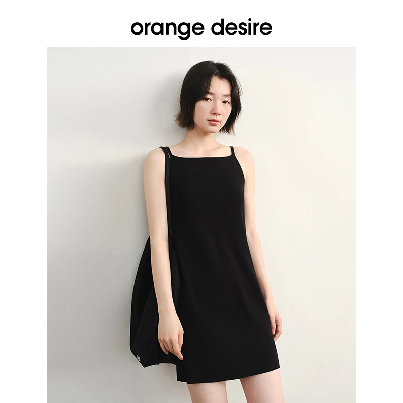 orange desire简约针织吊带连衣裙短裙小个子显瘦OD2DML9024