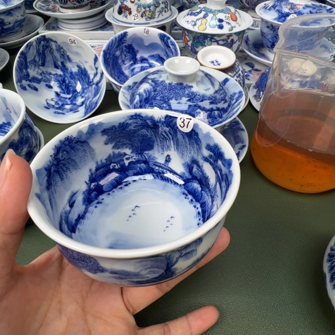 陶瓷景德镇纯手工纯手绘茶具木木37
