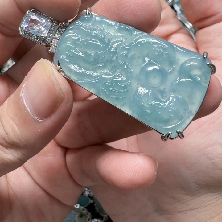 翡翠未镶嵌颈饰天然A貨翡翠放漏