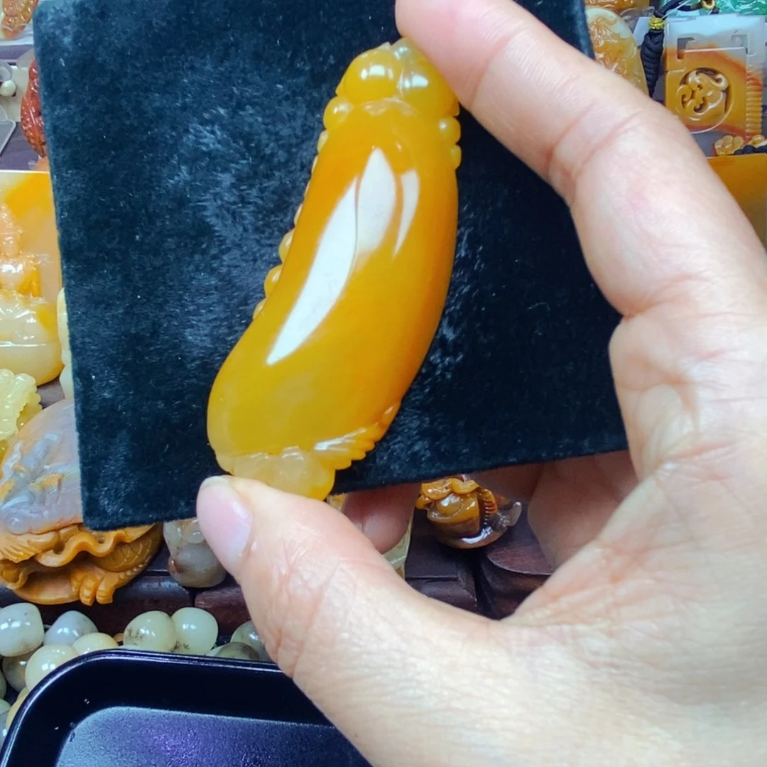 石英质玉（黄龙玉）未镶嵌颈饰