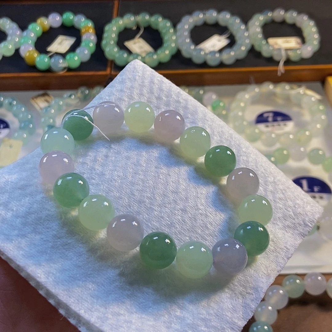 定制翡翠未镶嵌翡翠手串卡11.8