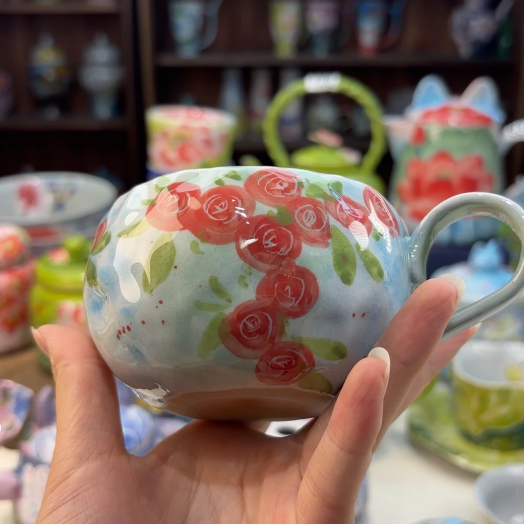 瓷片景德镇手绘高温釉下彩陶瓷茶具