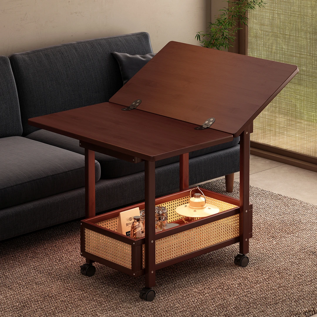 沙发可移动边几奶油风移动客厅茶几小户型折叠边柜创意小桌子轻奢