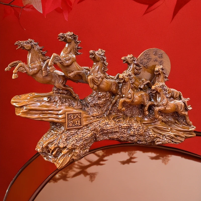 八骏雄风八骏马客厅书房办公室桌面装饰开业乔迁送礼佳品