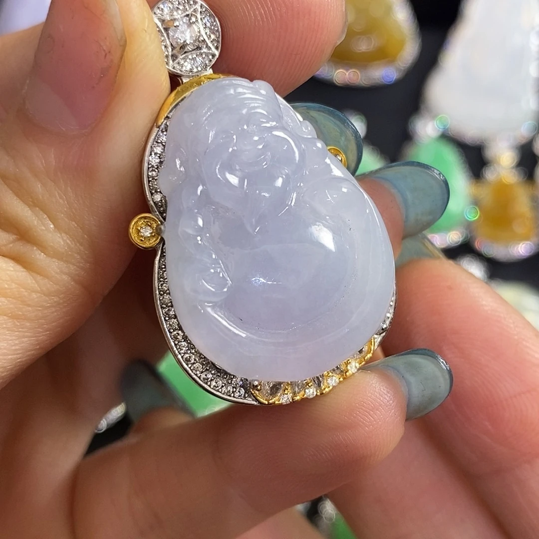 翡翠银S925镶嵌颈饰天然翡翠