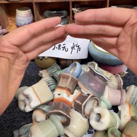 紫砂花盆微瑕12个一组口量2.5到3➕3个瑕疵
