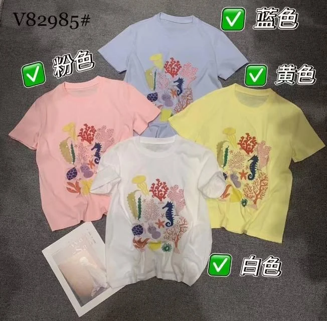 82985 重工~韩系简约百搭休闲短袖