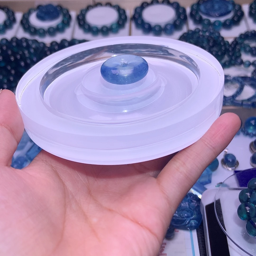 未镶嵌手串水晶沐***^海蓝宝平安扣340元 编好