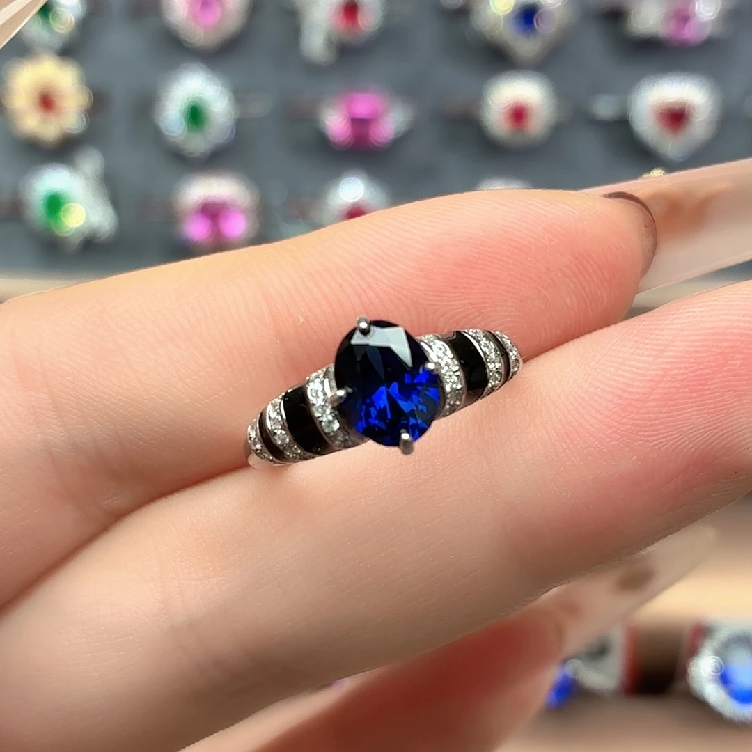 925银培育皇家蓝色宝石