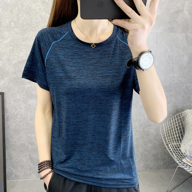 速干衣女夏户外宽松版t恤健身瑜伽跑步加大码运动短袖快干衣半袖