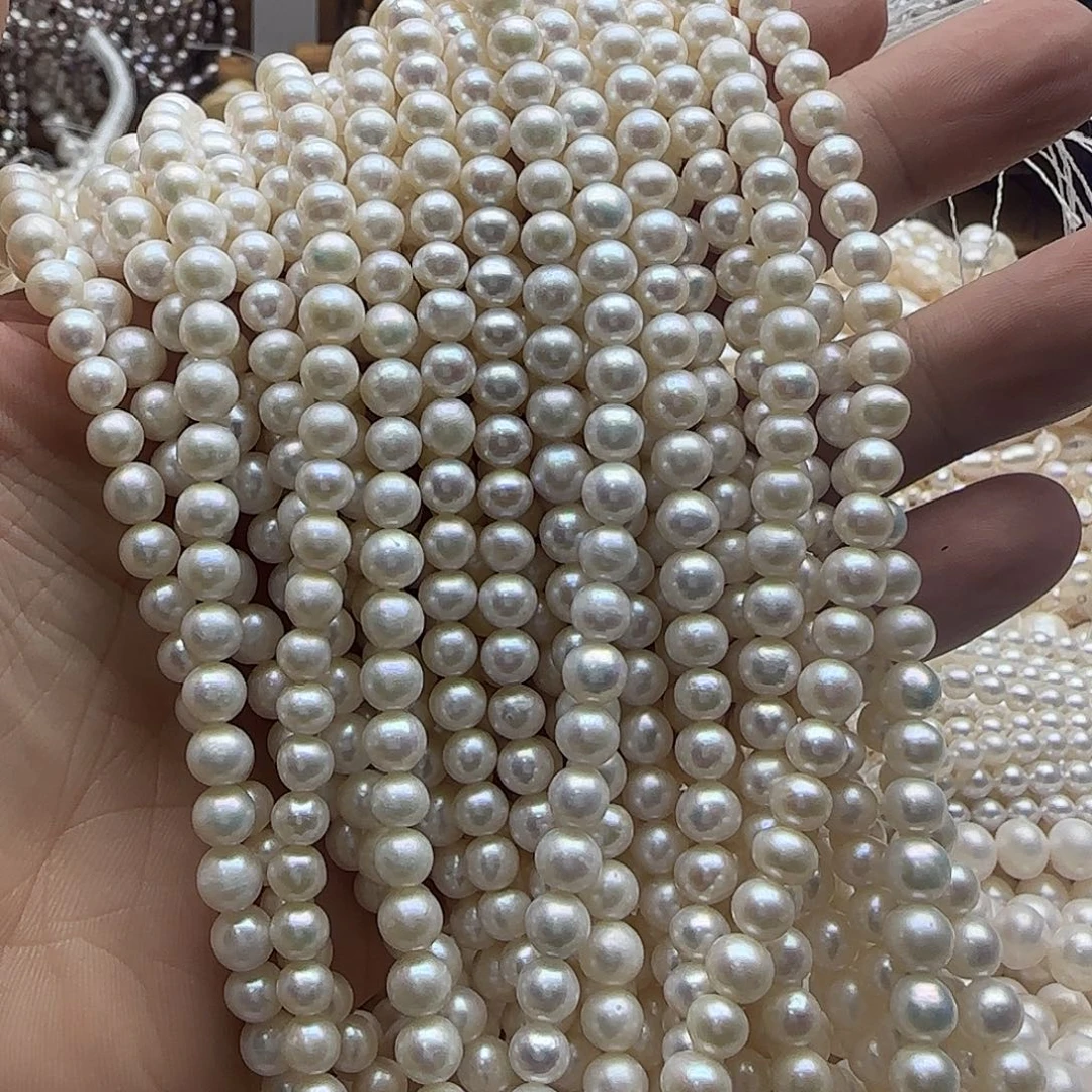 啡***）未镶嵌半成品淡水珍珠卡6近圆