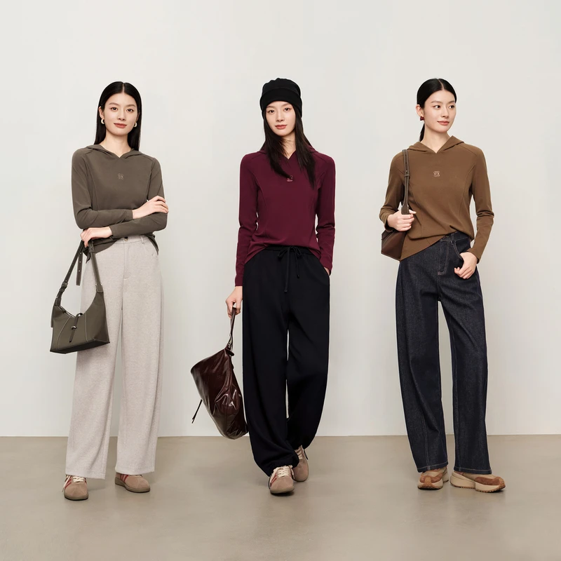 DUNNU/敦奴dunnu秋季时尚显瘦连帽宽松舒适百搭休闲衫8T532109