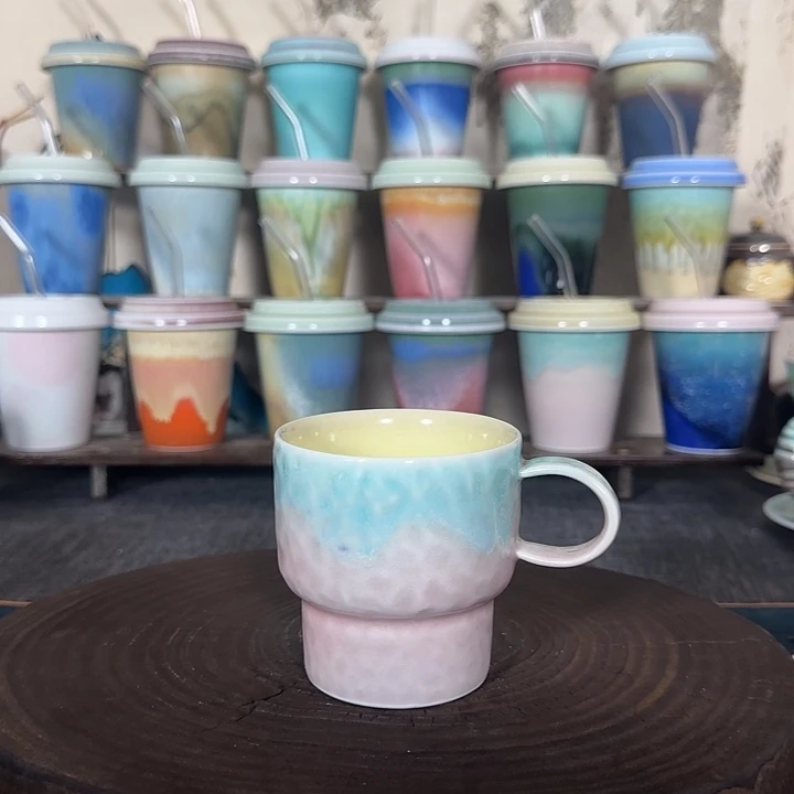 高温窑变颜色釉咖啡杯