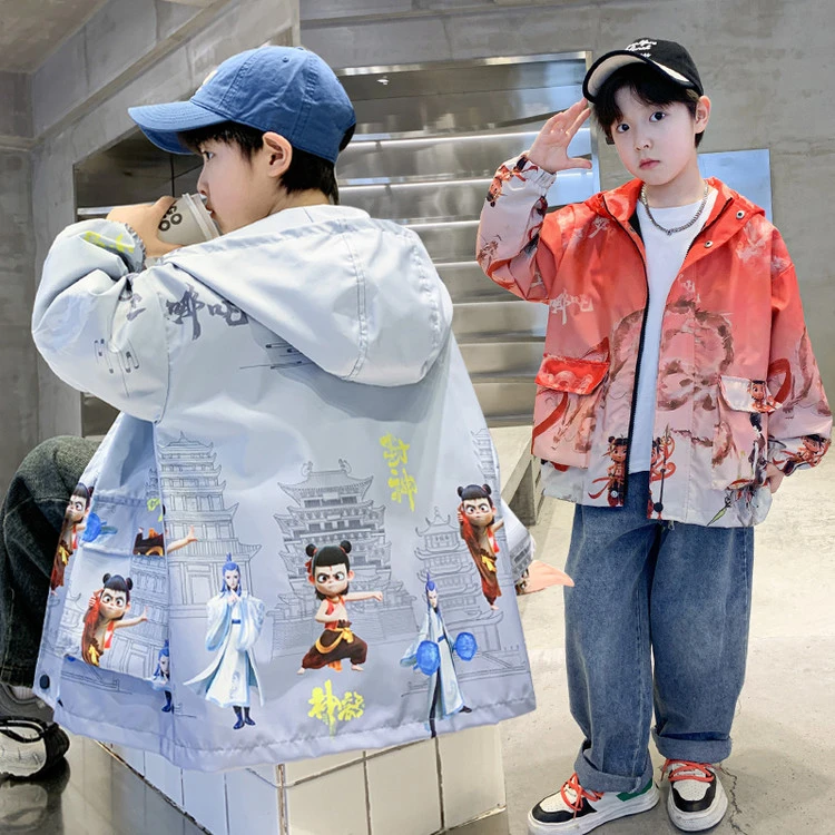 男童2025新款哪吒外套外套春秋中大童洋气休闲春秋季男孩帅气韩版