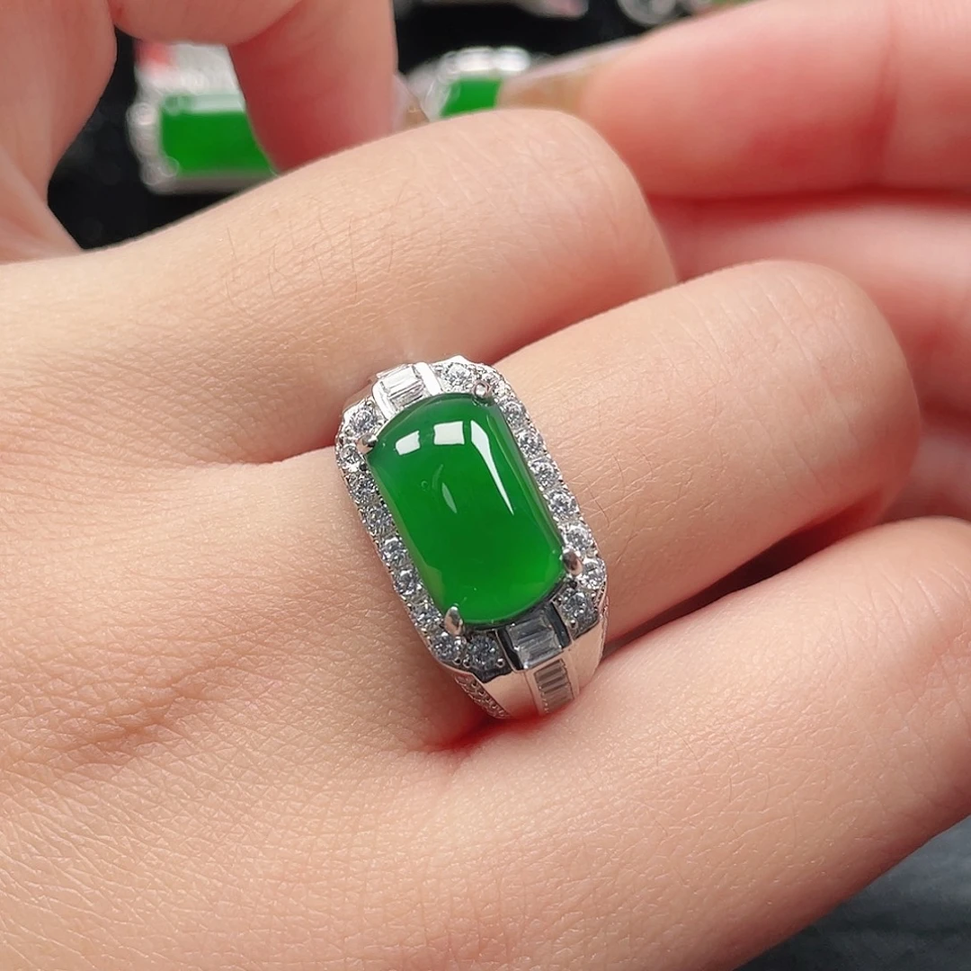 翡翠银S925镶嵌戒指没有运费险3928