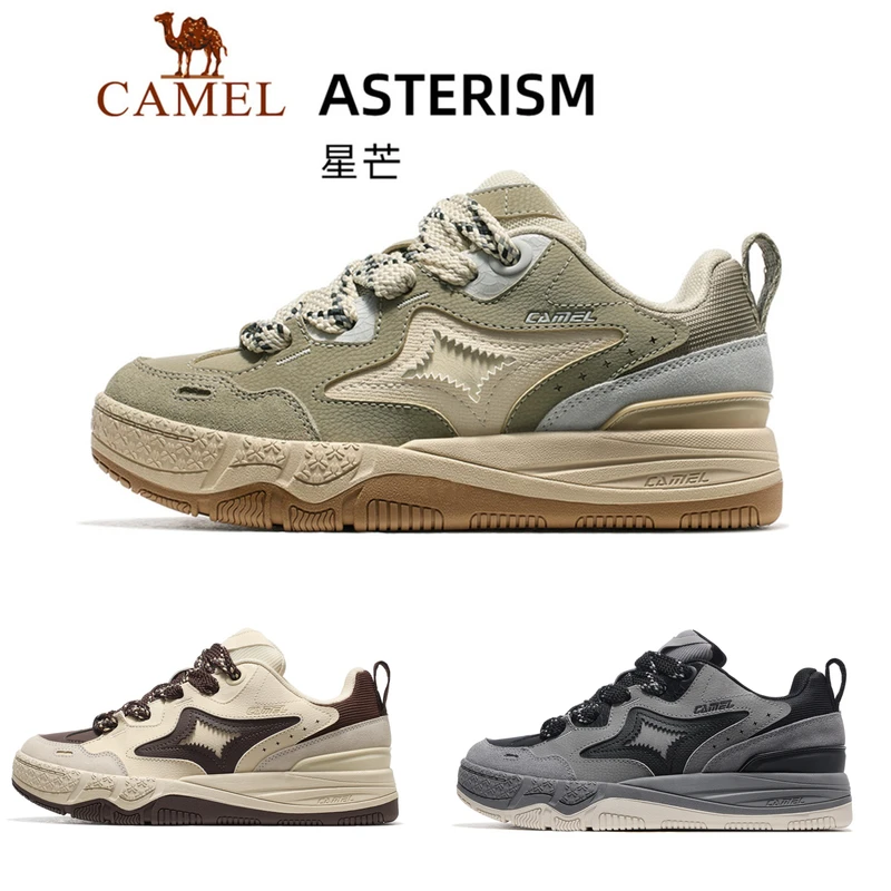 骆驼星芒运动面包鞋2024秋季新款情侣鞋防滑耐磨休闲百搭增高鞋子