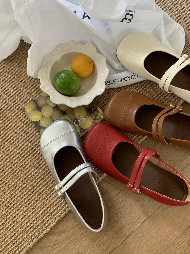 漫斯贝尔平底法式玛丽珍单鞋女鞋子夏季大头鞋芭蕾舞配裙子温柔晚