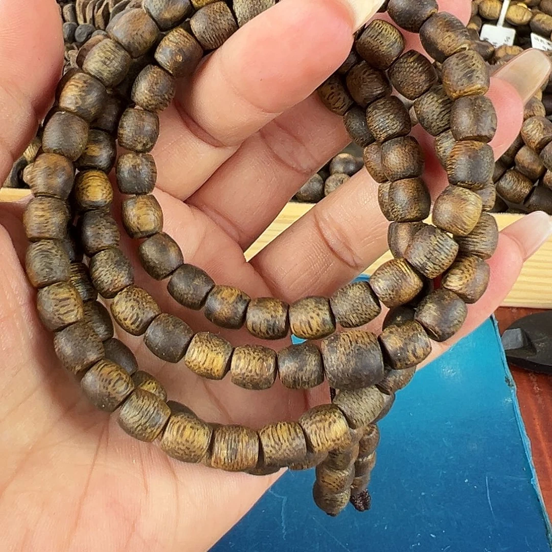 沉香沉香碎屑卡7蓝宝石鼓珠多圈26g沉浮