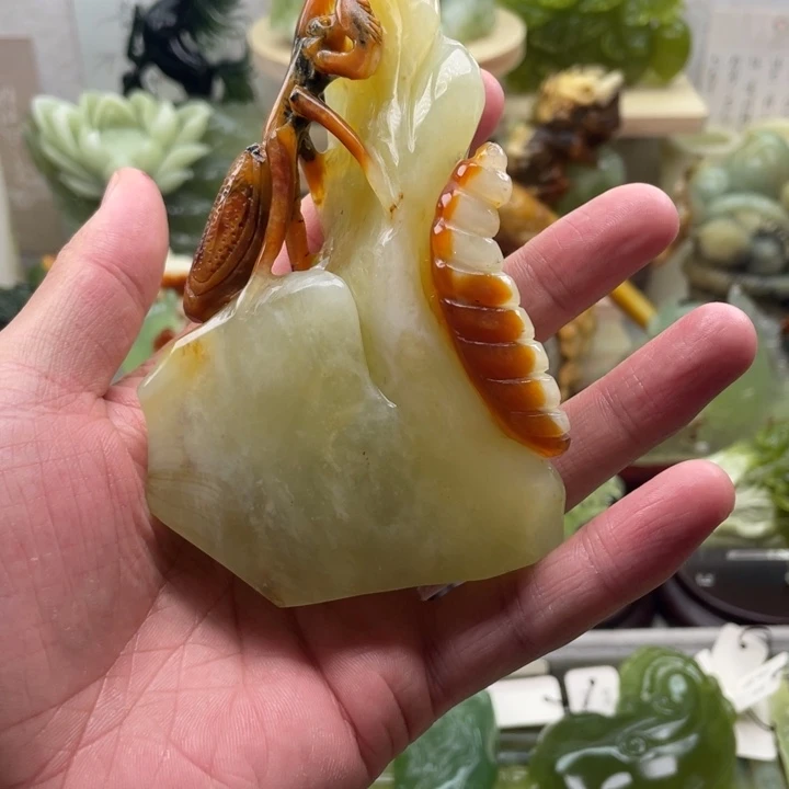 蛇纹石玉未镶嵌四大名玉手把