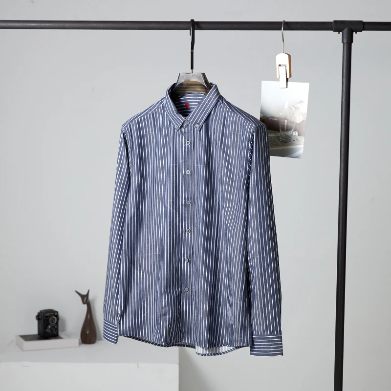 特！商场订单~紧实细滑！舒适好垂感长袖条纹衬衫 H4877 男装 4716
