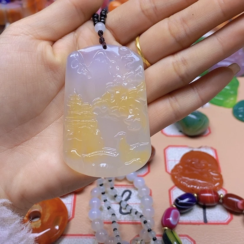 【闪购商品】玛瑙/玉髓玉牌未镶嵌石**秀