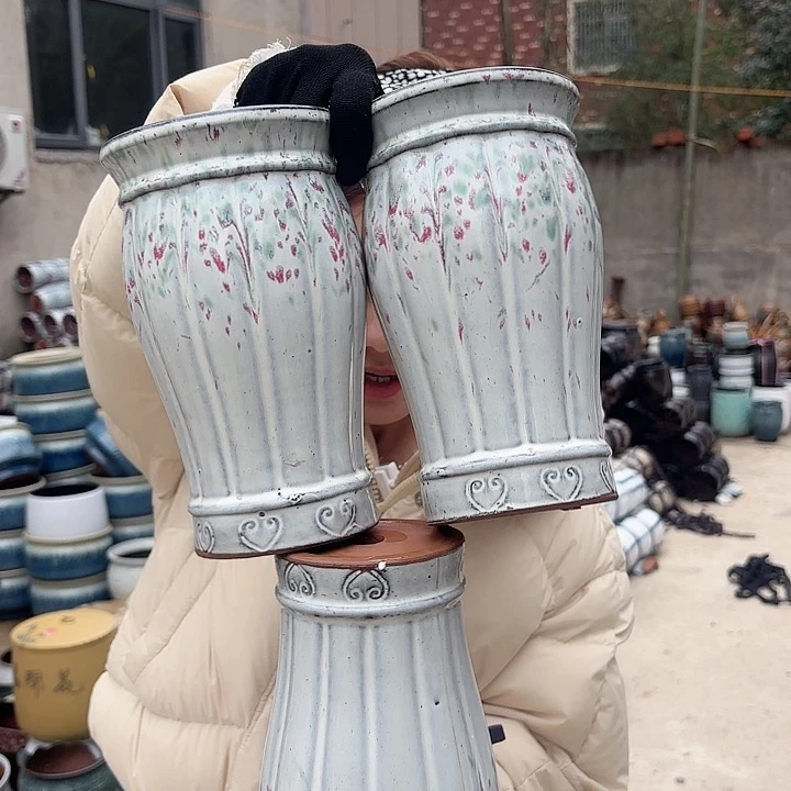 红陶口13高23三个南瓜