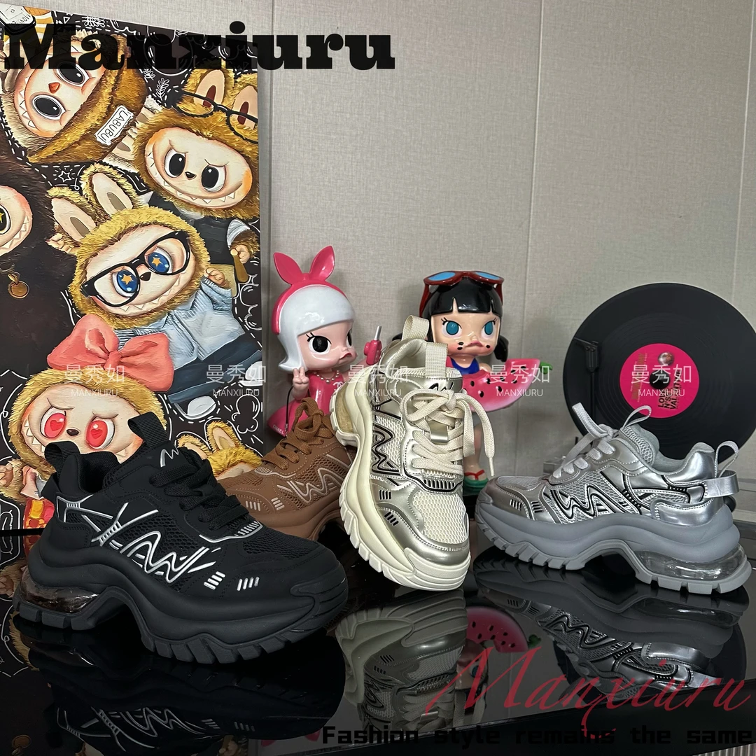 ManXR-“幽影浮空”2025秋季女鞋ins厚底设计师老爹鞋休闲鞋