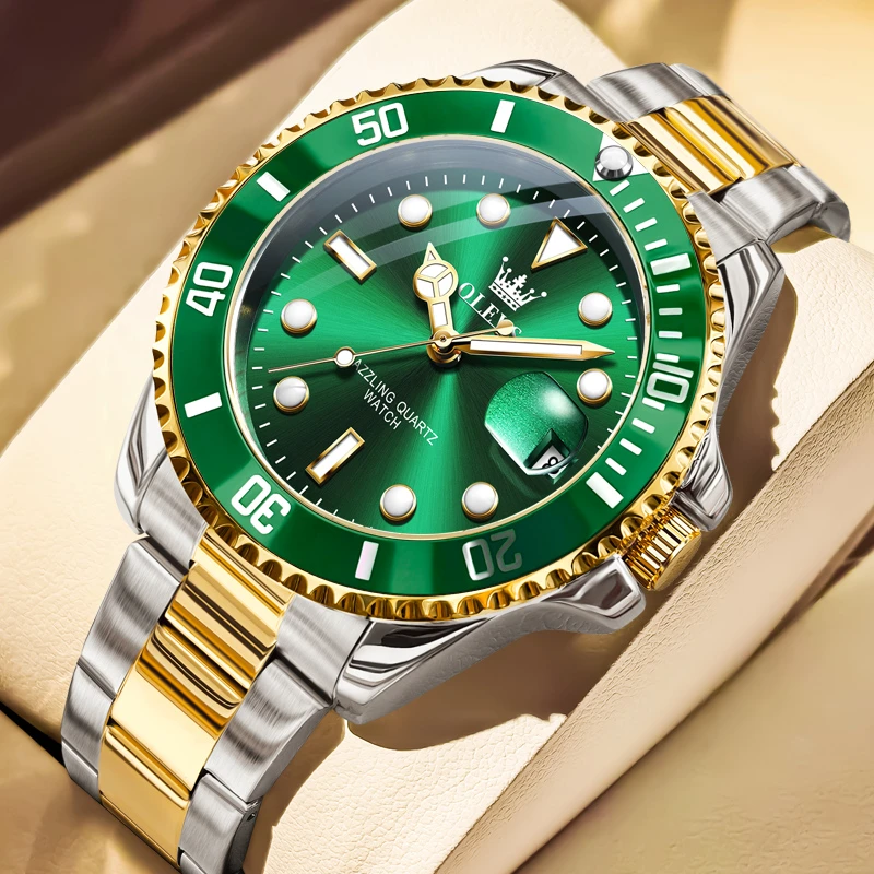 名表认证劳力土男表水鬼系列正品日历石英表气质高档夜光防水手表