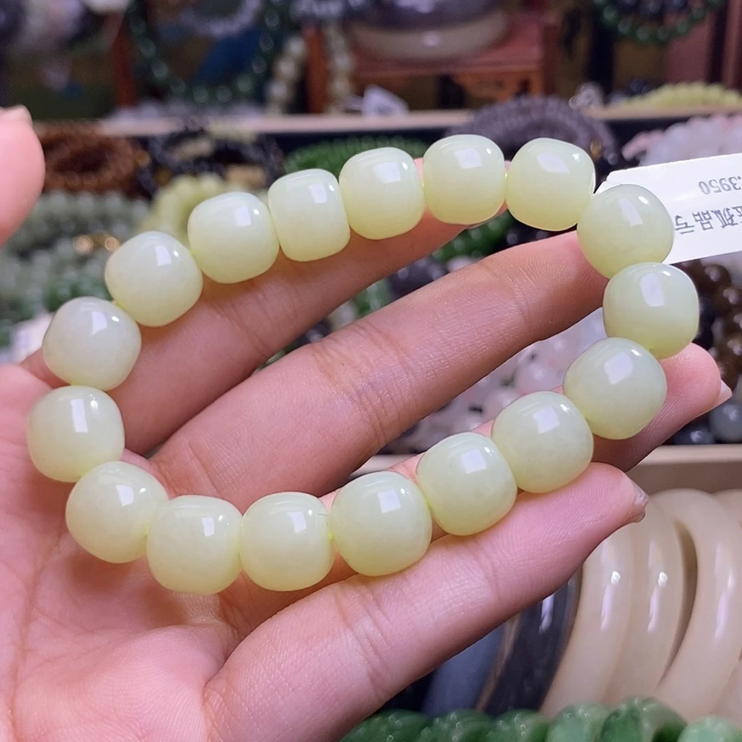 和田玉未镶嵌颈饰黄口手串老矿料12mm孤品