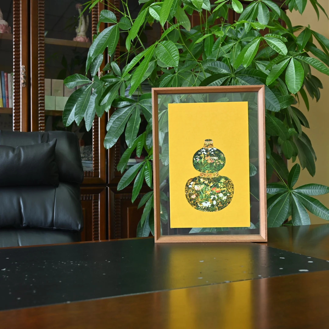 葫芦花瓶图复刻作品书房茶室办公室餐客厅摆台悬浮框