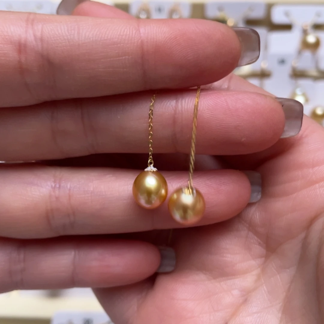 海水珍珠耳饰18K金镶嵌