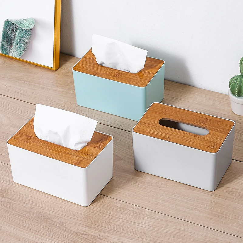 抽纸盒【颜色随机】创意木纹纸巾盒家用客厅办公室宿舍桌面纸抽盒