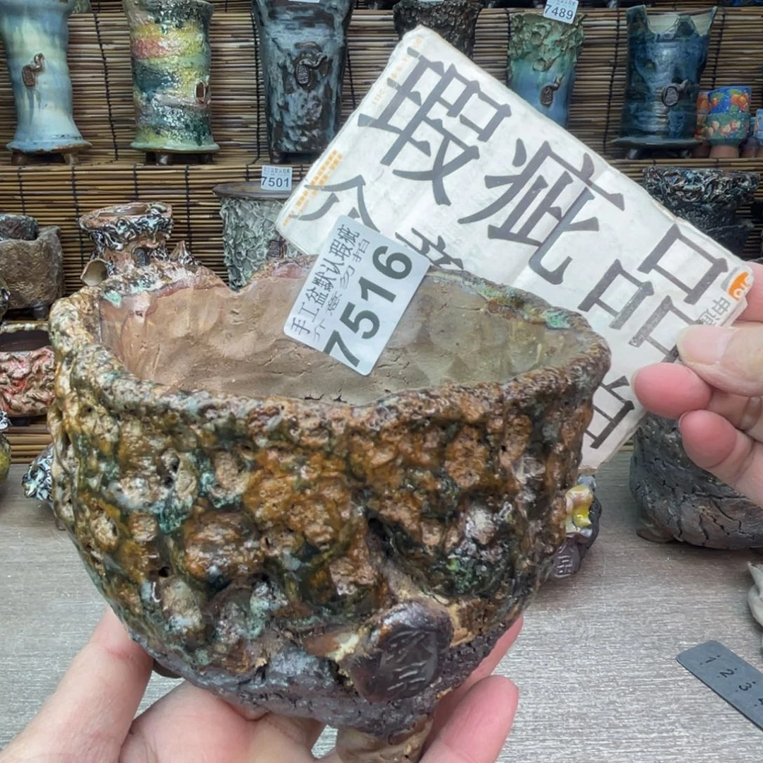 手工花盆默认瑕疵完美者勿拍