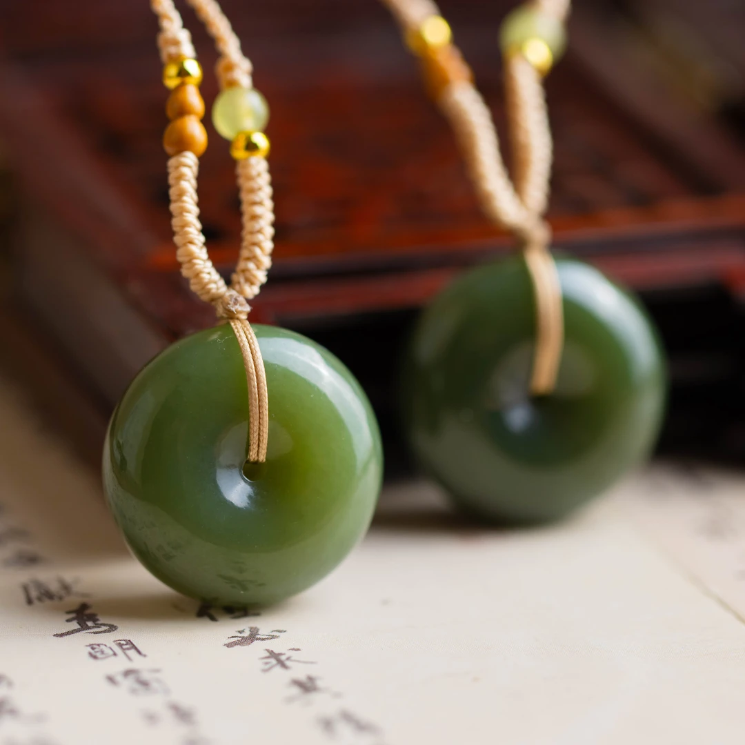 青玉平安扣编绳吊坠（多样性发货发其一）