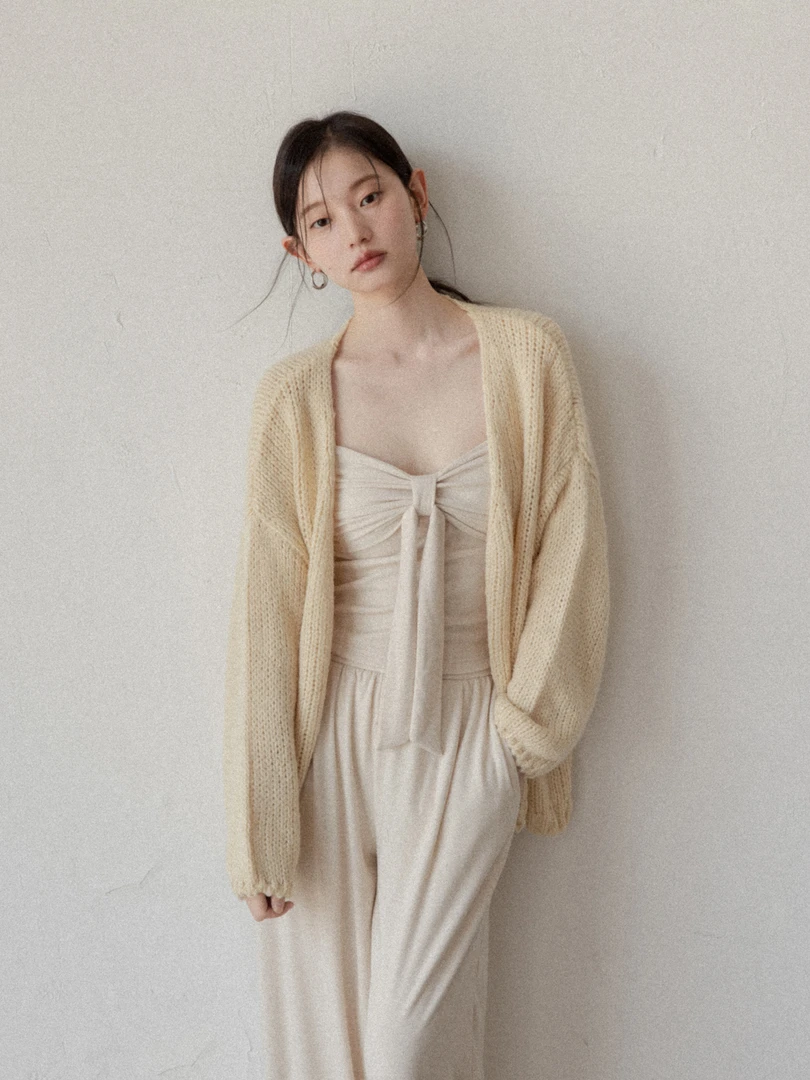 羊城故事【现现】韩系灯笼袖针织毛衣开衫宽松外套Y2508x毛衣x25073