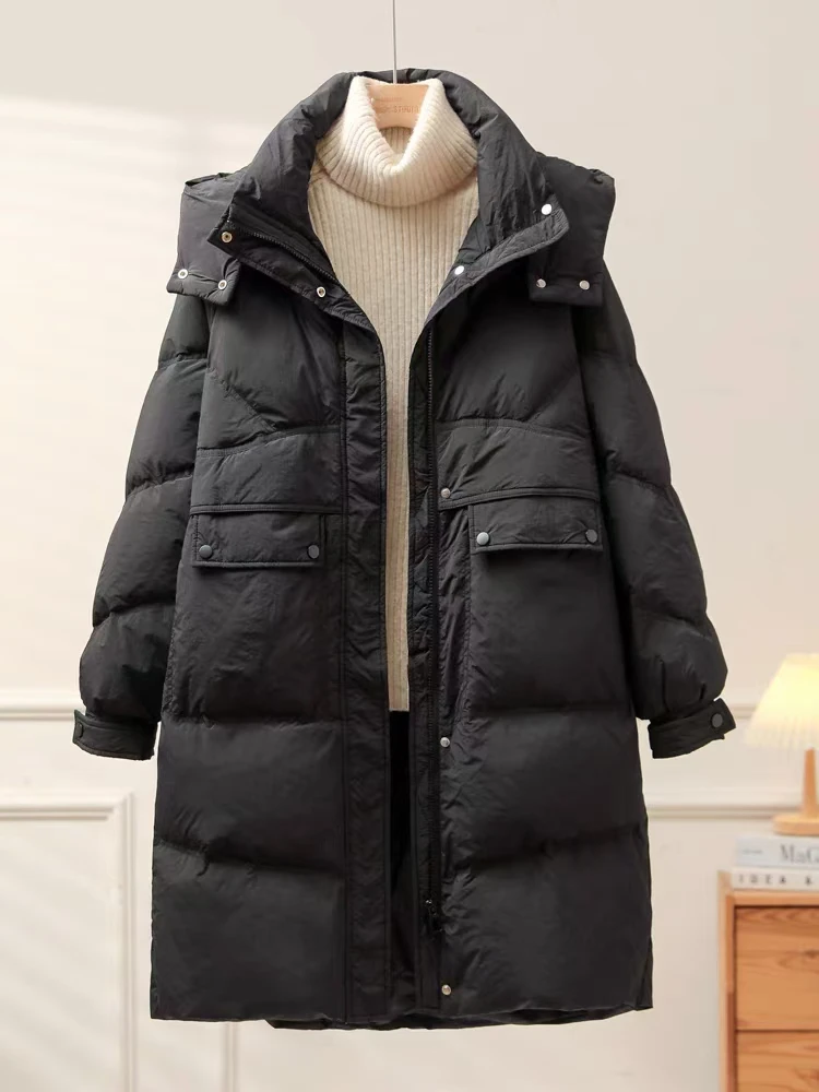 2025新款中长款连帽女款羽绒服