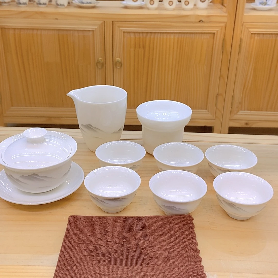 羊脂玉瓷茶具套装