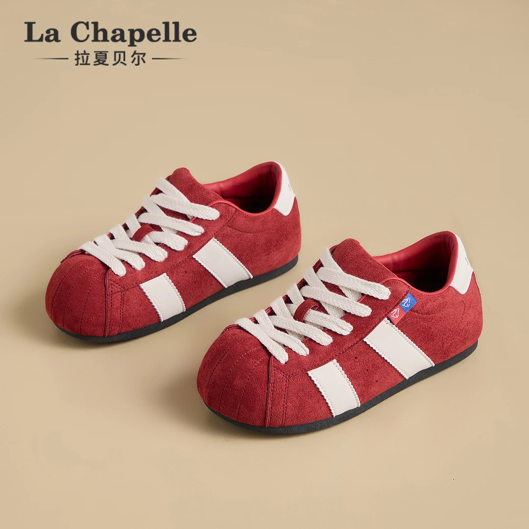 拉夏贝尔2025秋季新款胖头可爱风格德训鞋女鞋小众百搭卡皮巴拉鞋