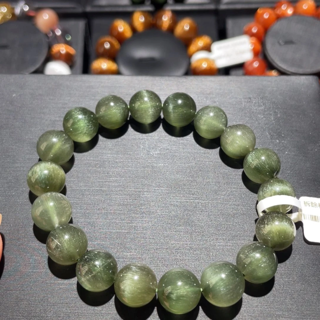 水晶手链未镶嵌绿发晶11mm左右