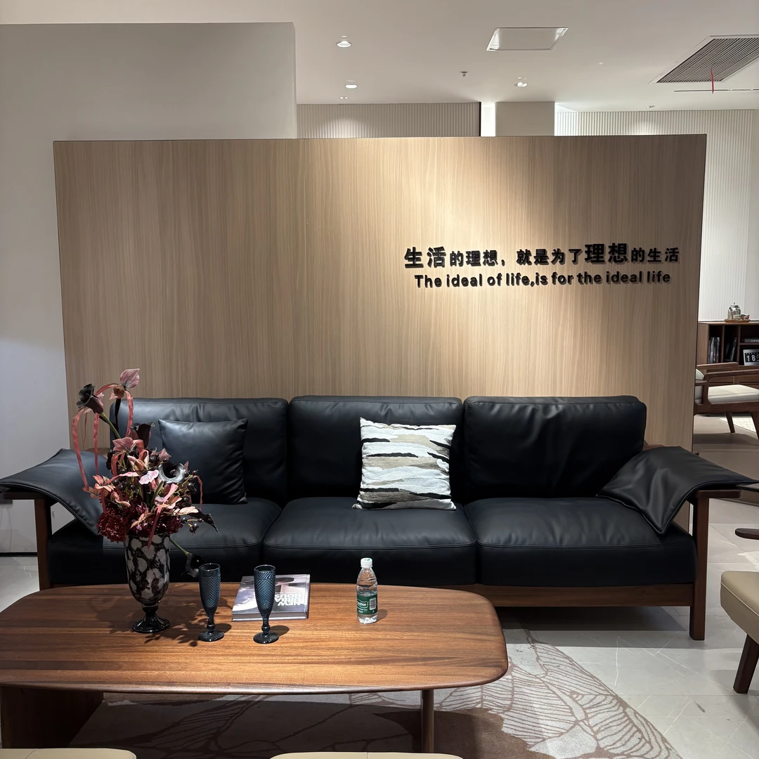 MK621#实木沙发胡桃木沙发布艺123 人位现代简约单人位双人位直排